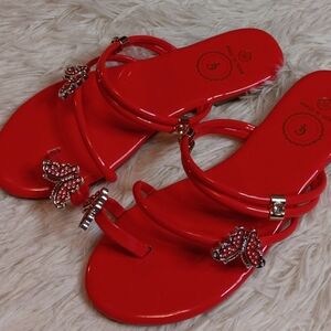 Elegant Red Women's Sandals ,size 36, New